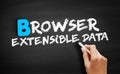 Browser Extensible Data text on blackboard Royalty Free Stock Photo