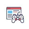 Browser Games - modern single vector line design icon. Royalty Free Stock Photo