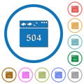 Browser 504 Gateway Timeout icons with shadows and outlines Royalty Free Stock Photo