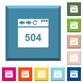 Browser 504 Gateway Timeout white icons on edged square buttons