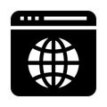 Browser globe vector glyphs icon Royalty Free Stock Photo