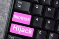 Browser Hijack on keyboard isolated on laptop background Royalty Free Stock Photo
