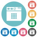 Browser homescreen flat round icons Royalty Free Stock Photo