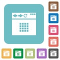Browser homescreen rounded square flat icons Royalty Free Stock Photo