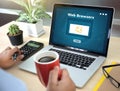 browser http man use computer Web Browsers Online Networking Con Royalty Free Stock Photo