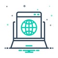 mix icon for Browser, global and website Royalty Free Stock Photo