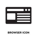 Browser icon vector isolated on white background, logo concept o Royalty Free Stock Photo
