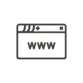 Browser icon vector. Line website window symbol. Royalty Free Stock Photo