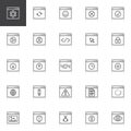 Browser interface outline icons set