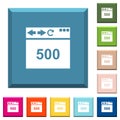 Browser 500 internal server error white icons on edged square buttons Royalty Free Stock Photo