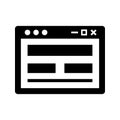 Browser, layout, template black icon