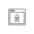 browser lock webpage icon. Element of internet browser for mobile concept and web apps icon. Thin line icon for website design and
