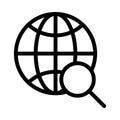 Browser  magnifier vector thin line icon Royalty Free Stock Photo
