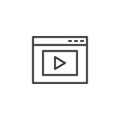 Browser media player outline icon Royalty Free Stock Photo