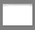 Browser mockup. Web window screen. Internet empty page concept with shadow. Modern window design isolated on gray