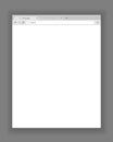 Browser mockup. Web window screen. Internet empty page concept with shadow. Modern window design isolated on gray