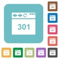 Browser 301 Moved Permanently rounded square flat icons