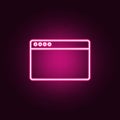 browser neon icon. Elements of web set. Simple icon for websites, web design, mobile app, info graphics