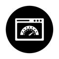 Browser, network, speed icon. Black vector sketch.