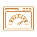 Browser, network, speed icon. Orange vector sketch.
