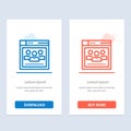 Browser, Network, Web, Education  Blue and Red Download and Buy Now web Widget Card Template Royalty Free Stock Photo