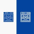Browser, Network, Web, Education Line and Glyph Solid icon Blue banner Royalty Free Stock Photo