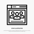 Browser, Network, Web, Education Vector Line Icon Royalty Free Stock Photo