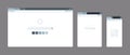 Browser page. Website windows. Internet service UI. Mobile interface. URL address and search tab bar. Menu option
