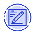 Browser, Pencil, Text, Education Blue Dotted Line Line Icon Royalty Free Stock Photo