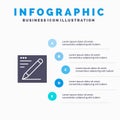 Browser, Pencil, Text, Education Infographics Presentation Template. 5 Steps Presentation