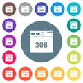 Browser 308 Permanent Redirect flat white icons on round color backgrounds