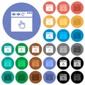 Browser pointer cursor round flat multi colored icons Royalty Free Stock Photo