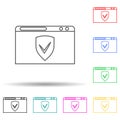 browser protected multi color style icon. Simple thin line, outline vector of web icons for ui and ux, website or mobile Royalty Free Stock Photo