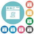 Browser running script flat round icons Royalty Free Stock Photo