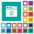 Browser running script square flat multi colored icons