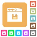 Browser save rounded square flat icons
