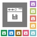 Browser save square flat icons