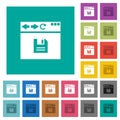 Browser save square flat multi colored icons