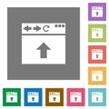 Browser scroll up square flat icons Royalty Free Stock Photo