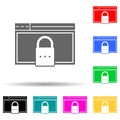 browser security multi color style icon. Simple glyph, flat vector of web development icons for ui and ux, website or mobile Royalty Free Stock Photo