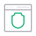 Browser security thin line color vector icon Royalty Free Stock Photo