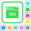 Browser 503 Service Unavailable vivid colored flat icons