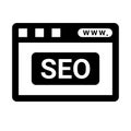 Browser, service, web icon. Black version