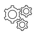 Browser, setting, gear outline icon. Line art vector Royalty Free Stock Photo