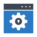 Browser setting glyph color flat vector icon Royalty Free Stock Photo