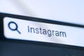 Browser tab with typed Instagram word