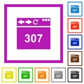 Browser 307 temporary redirect flat framed icons