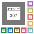 Browser 307 temporary redirect square flat icons