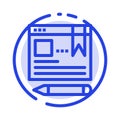 Browser, Text, Pen, Education Blue Dotted Line Line Icon Royalty Free Stock Photo