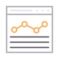 Browser thin line color vector icon Royalty Free Stock Photo